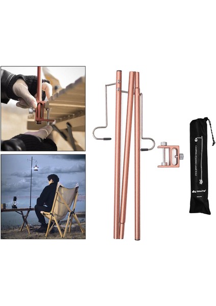 Outdor Katlanır Asılı Işık Lamba Tutucu Stand - Pembe (Yurt Dışından)