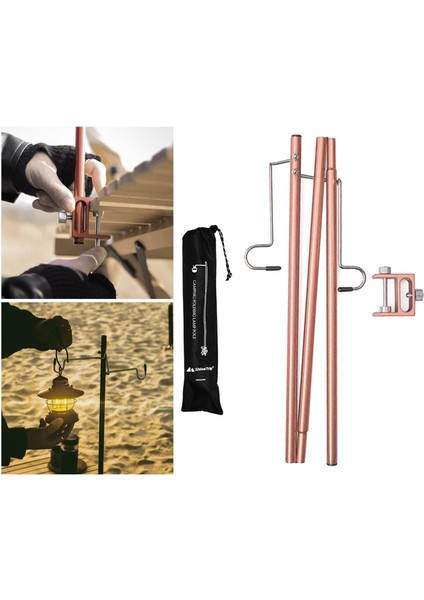 Outdor Katlanır Asılı Işık Lamba Tutucu Stand - Pembe (Yurt Dışından)