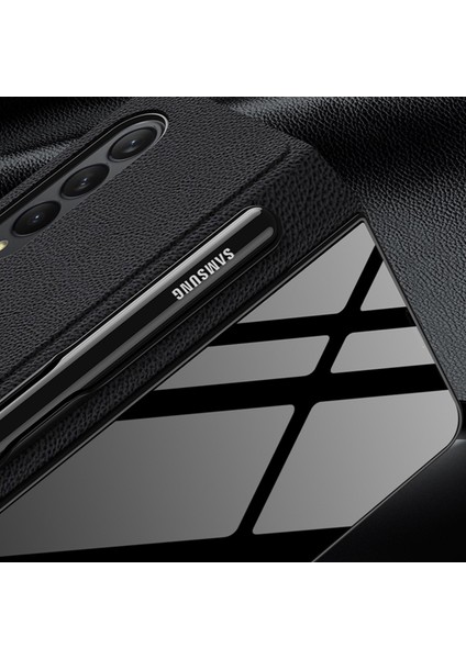 Samsung Galaxy Z Fold3 5g Gri Için Kalem Yuvası ile Cam Case Kılıf (Yurt Dışından) modelleri