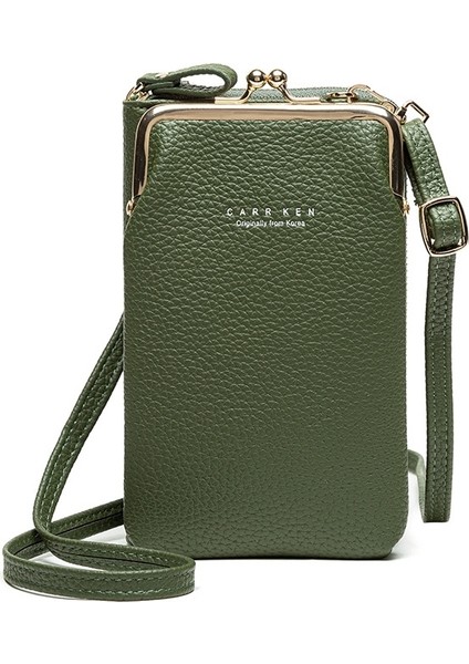 H2107 Çakıllı Fermuar Cüzdan Yeşil (Yurt Dışından)