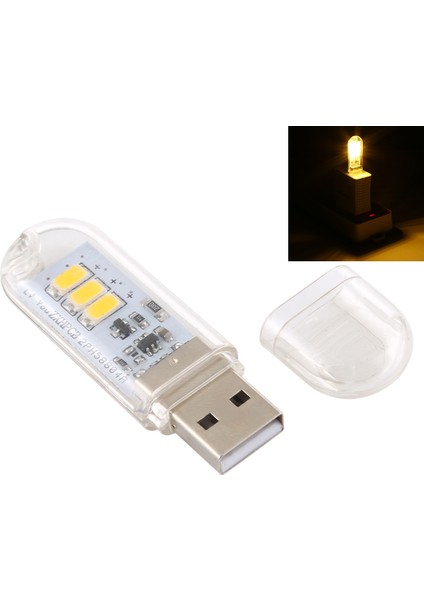 3W 3leds 5V 80LM USB LED Kitap Gece Işığı Sıcak Işık (Yurt Dışından)