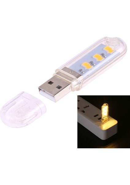 3 LED 5730 Smd USB LED Kitap Işığı Taşınabilir Gece Lambası (Beyaz Işık) (Yurt Dışından)