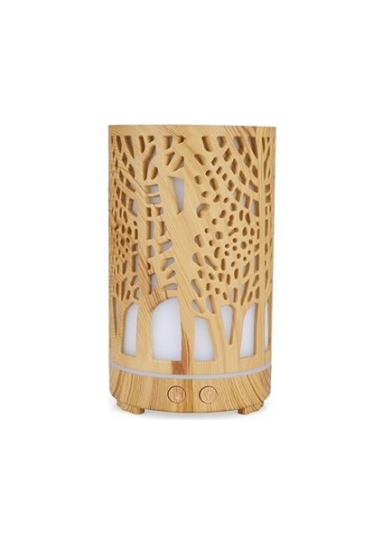 200ML Oyuklu Ahşap Uçucu Yağ Aromaterapi Makinesi (Koyu Kahverengi-4) (Yurt Dışından)