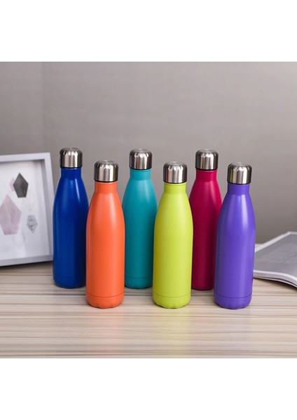 500ML 304 Paslanmaz Çelik Spor Vakum Termos Şişesi-Mor indirimleri