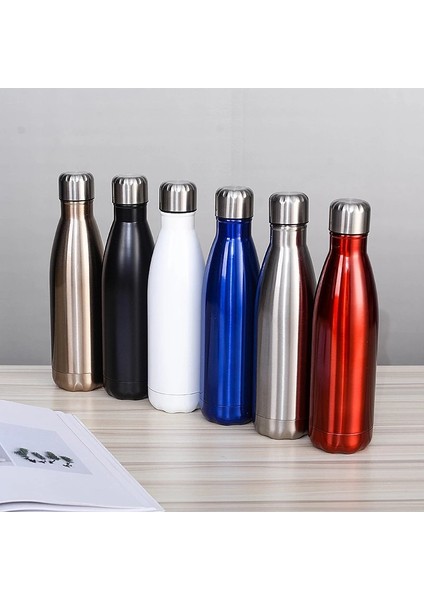 500ML 304 Paslanmaz Çelik Spor Vakum Termos Şişesi-Koyu Mavi fiyatları