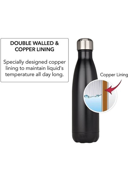 500ML 304 Paslanmaz Çelik Spor Vakum Termos Şişesi-Koyu Mavi fırsatları