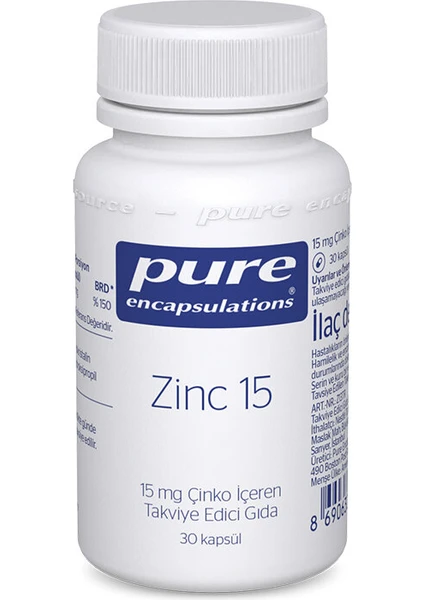 Pure Encapsulations Zinc 15 Mg 30 Kapsül