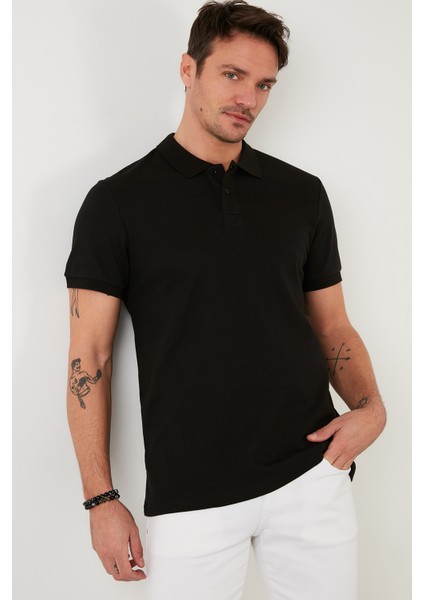 Pamuklu Slim Fit Düğmeli Polo T Shirt Erkek Polo 5902281