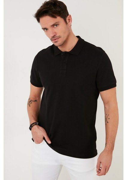 Pamuklu Slim Fit Düğmeli Polo T Shirt Erkek Polo 5902281