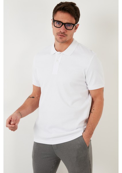 Pamuklu Slim Fit Düğmeli Polo T Shirt Erkek Polo 5902281