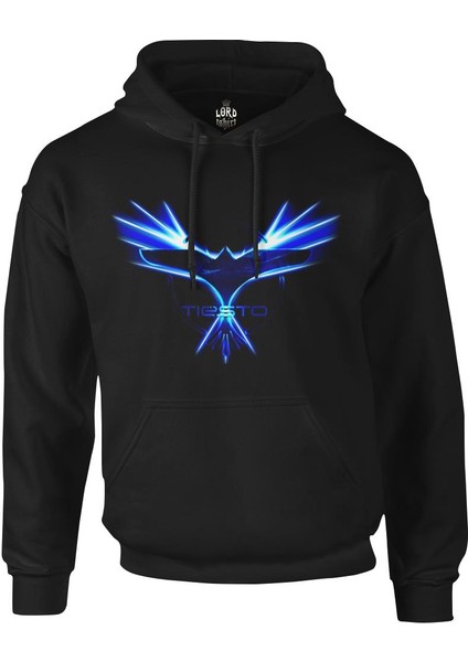 Lordd T-Shirt Dj Tiesto - Logo Siyah Erkek Fermuarsız Kapşonlu
