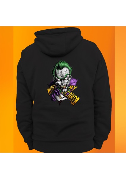 Joker Here's My Card Baskılı 3 Ipl. Şardonlu Kalın (600 Gr.) Içi Polar, Kapüşonlu Sweatshirt Hoodie modelleri