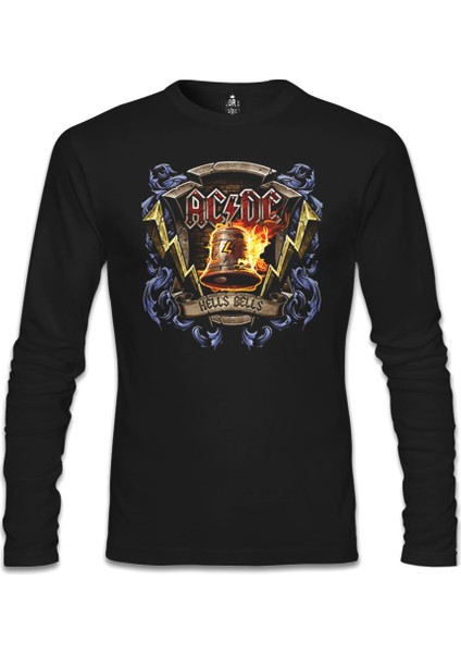Lordd T-Shirt Ac Dc Hells Bells Siyah Erkek Sweatshirt