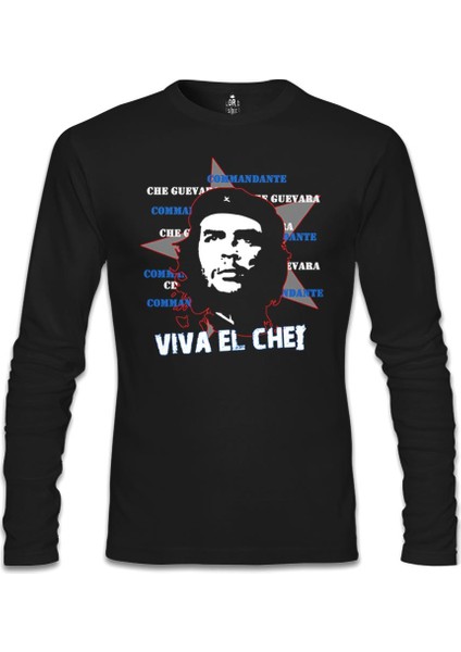 Lordd T-Shirt Che Guevara - Viva Siyah Erkek Sweatshirt