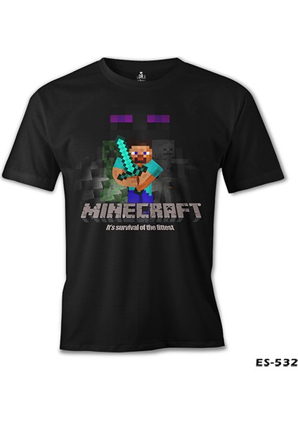 Lordd T-Shirt Minecraft - Survival Of The Fittest Siyah Erkek Tshirt fiyatları