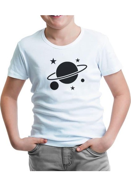 Lordd T-Shirt Saturn Iv Logo Beyaz Çocuk Tshirt