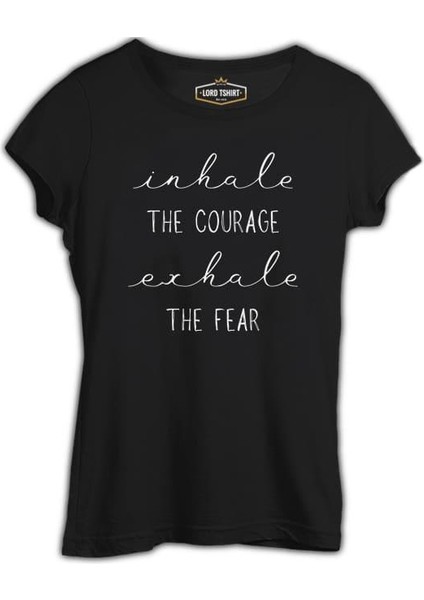Lordd T-Shirt Yoga - Exhale The Fear Siyah Bayan Tshirt