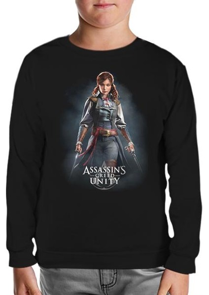 Lordd T-Shirt Assassins Creed Unity - Elise Siyah Çocuk Sweatshirt