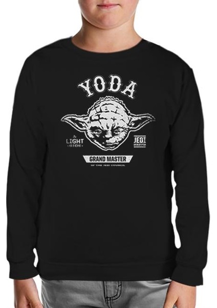 Lordd T-Shirt Star Wars - Yoda 2 Siyah Çocuk Sweatshirt