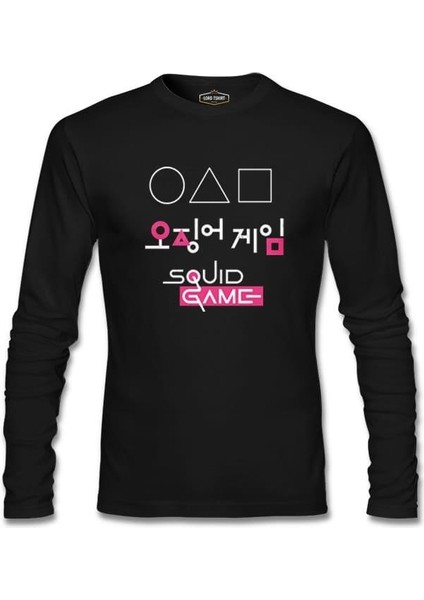 Lordd T-Shirt Squid Game - Üçgen Siyah Erkek Sweatshirt