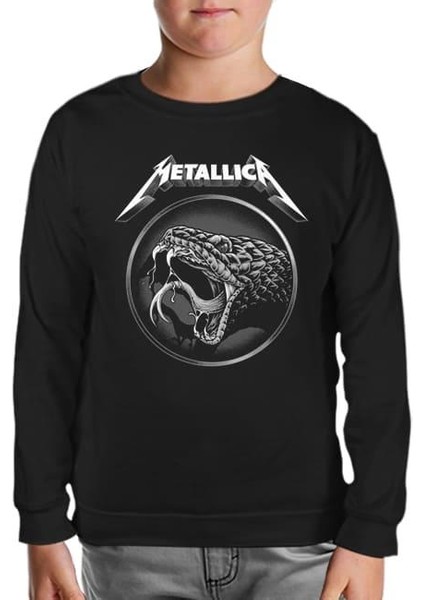 Lordd T-Shirt Metallica - Yılan Siyah Çocuk Sweatshirt