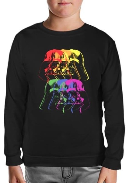 Lordd T-Shirt Star Wars - Darth Vader Colors Siyah Çocuk Sweatshirt