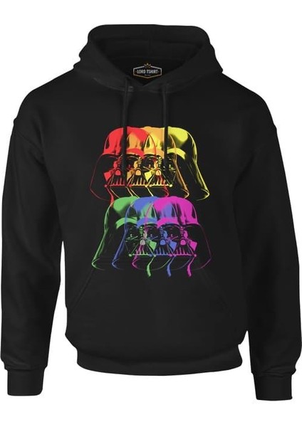 Lordd T-Shirt Star Wars - Darth Vader Colors Siyah Erkek Fermuarsız Kapşonlu