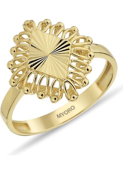 14 Ayar Altın Taşsız Kalemli Yüzük