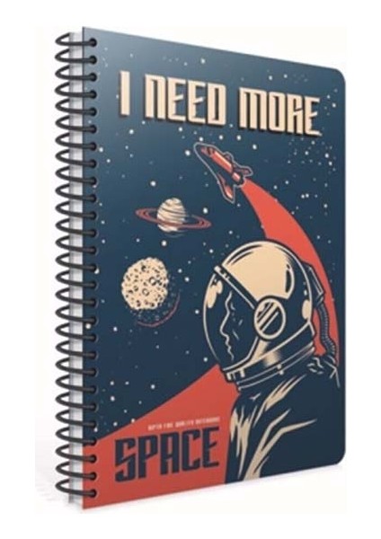 Space Spiralli A4 80 Yaprak Kareli
