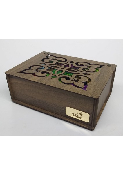 Ahşap Gediz Renk Çay Kutu 9 Bölmeli Kapaklı Bitki Çay Saklama Kabı Tea Box (72 Çaylı)