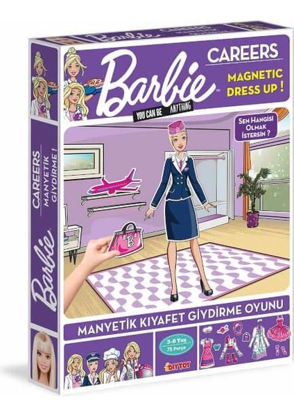 Barbie Kariyer Manyetik Kıyafet Giydirme, Meslekler Magnet Kostümler, Eğitici Puzzle