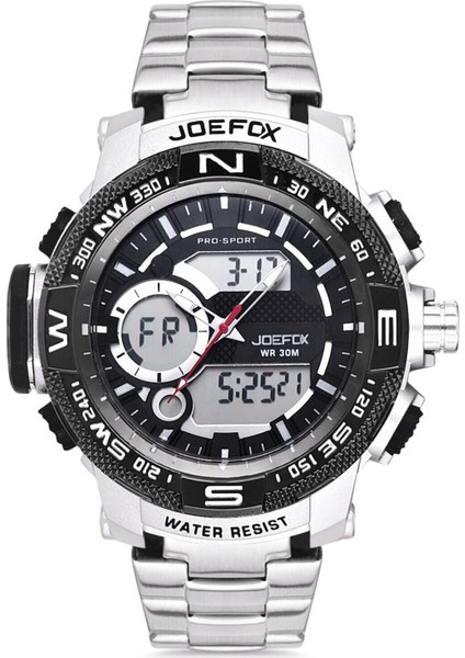 Erkek Kol Saati Dijital Analog Çelik Kordonlu 791