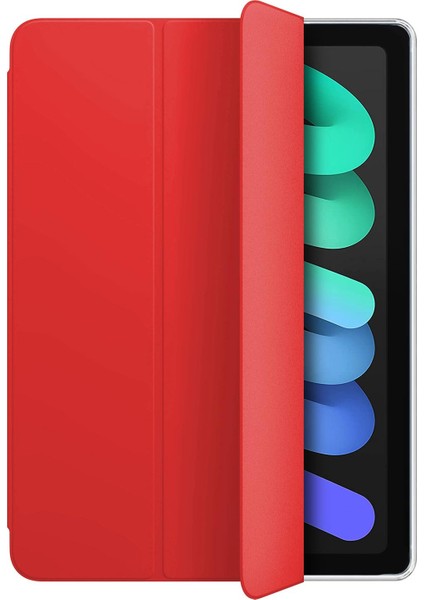 Apple iPad Mini 6 2021 (A2567-A2568-A2569) Smart Case ve Arka Kılıf Kırmızı