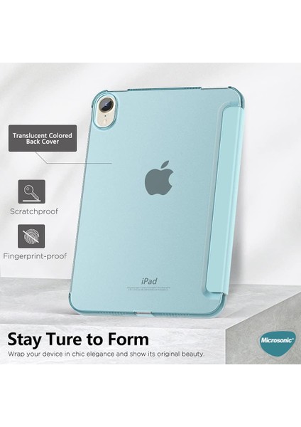 Apple iPad Mini 6 2021 (A2567-A2568-A2569) Smart Case ve Arka Kılıf Kırmızı