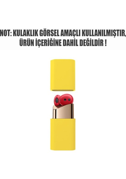 Huawei Freebuds Lipstick Mat Silikon Kılıf Sarı