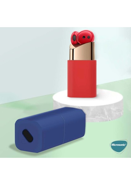 Huawei Freebuds Lipstick Mat Silikon Kılıf Sarı