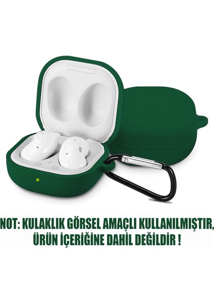 Samsung Galaxy Buds Live Mat Silikon Kılıf Koyu Yeşil