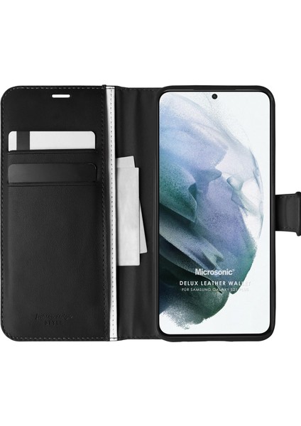 Samsung Galaxy S21 Plus Kılıf Delux Leather Wallet Siyah