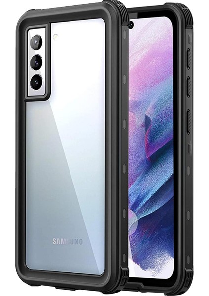 Samsung Galaxy S21 Plus Kılıf Waterproof 360 Full Body Protective Siyah
