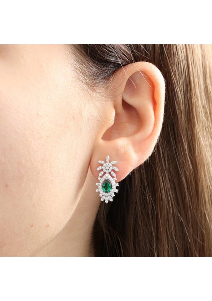 Effective Diamond Bereket Damlası Sentetik Zümrüt Gümüş Mini Set modelleri