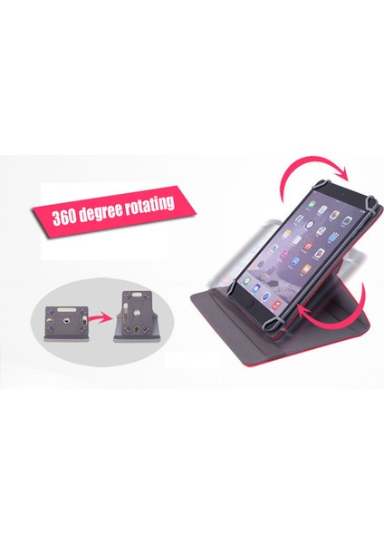 Lenovo Tab M10 Hd (2.nesil) 10.1 Inç Uyumlu Fuchsia 360° Dönebilen Standlı Kapaklı Universal Tablet Kılıfı - Turkuaz fırsatları