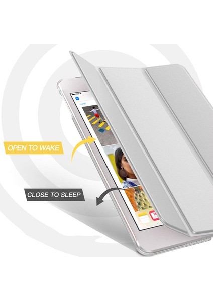Apple iPad Mini 1.2.3. Nesil Uyumlu Fuchsia Smart Cover Standlı Katlanabilir Akıllı 1-1 Tablet Kılıfı - Beyaz