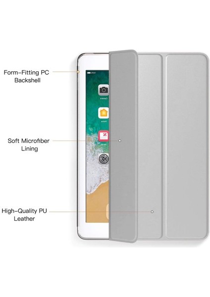 Apple iPad Mini 1.2.3. Nesil Uyumlu Fuchsia Smart Cover Standlı Katlanabilir Akıllı 1-1 Tablet Kılıfı - Beyaz