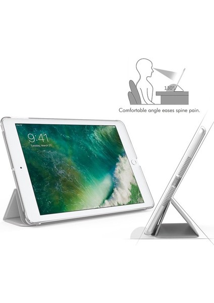 Apple iPad Mini 1.2.3. Nesil Uyumlu Fuchsia Smart Cover Standlı Katlanabilir Akıllı 1-1 Tablet Kılıfı - Beyaz