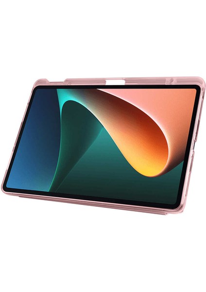 Mobaxaksesuar Xiaomi Mi Pad 5 Kılıf Kalem Bölmeli Trifolding Case Rose Gold