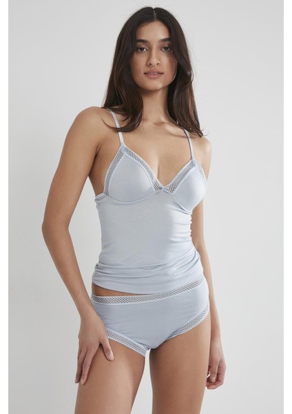 Kadın Dantelli Penye Atlet Külot / Kaşkorse Set - 305 Mist fiyatları