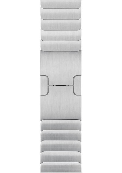Apple Watch ile Uyumlu Seri SE/10/9/8/7/6/5/4/3 42MM-41MM-40MM-38MM Baklalı Model Paslanmaz Çelik Bilezik Kordon Gümüş