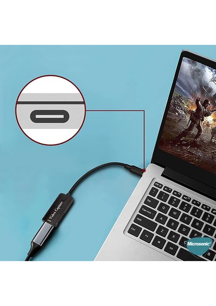 Video Capture Kablo, Type-C HDMI Adaptör Çevirici Siyah