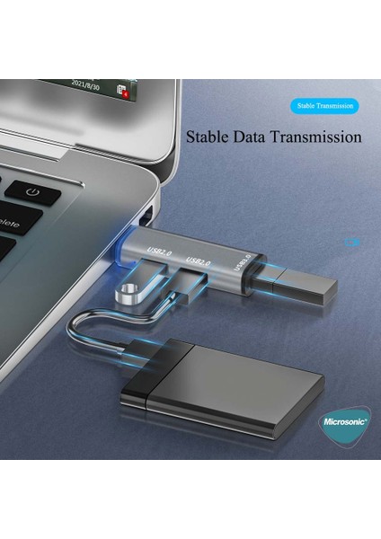 3 Port Hub USB 3.0 Çoğaltıcı Çoklayıcı Gri