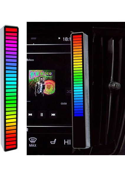 LED Ses Aktif Pikap Ritim Işık Şerit Müzik Işık Rgb Lamba Gümüş (Yurt Dışından)